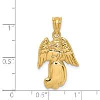 14K Yellow Gold Polished Angel Charm view 3