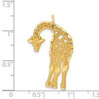 14K Satin Diamond-cut Giraffe Charm view 4