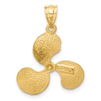 14K Yellow Gold Propeller Pendant view 3
