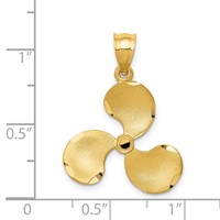 14K Yellow Gold Propeller Pendant view 4