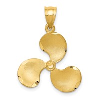 14K Yellow Gold Propeller Pendant view 1