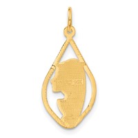 14K Yellow Gold Blessed Virgin Mary Charm view 3
