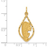 14K Yellow Gold Blessed Virgin Mary Charm view 4
