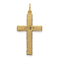 14K Yellow Gold Nugget Style Cross Pendant view 4
