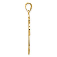 14K Yellow Gold Budded Greek Key Cross Pendant view 2