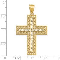 14K Greek Key Filigree Cross Pendant view 4