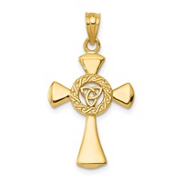 14K Yellow Gold Celtic Cross Pendant view 1