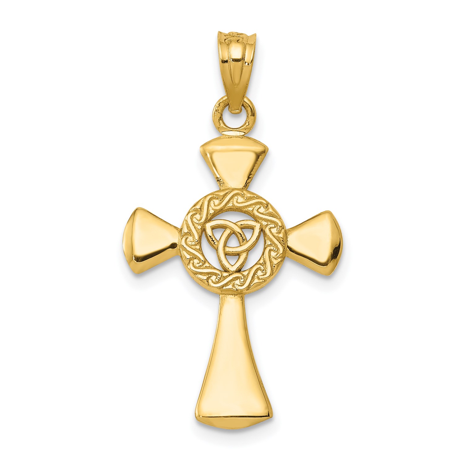 14k Yellow Gold Celtic Cross Pendant (1.2INx0.6IN) | eBay