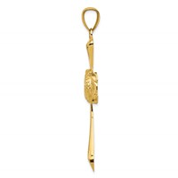 14K Yellow Gold Large Polished Celtic Cross Pendant view 2