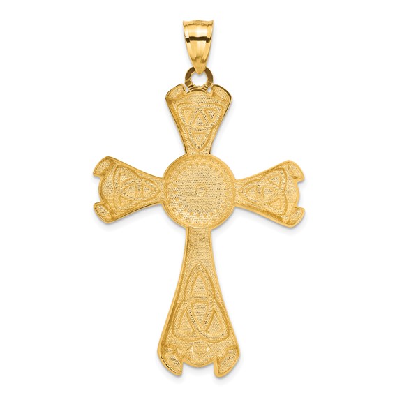 14k Large Polished Celtic Cross Pendant