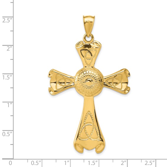 14k Large Polished Celtic Cross Pendant