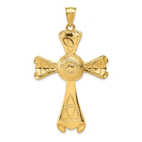 14K Yellow Gold Large Polished Celtic Cross Pendant view 1