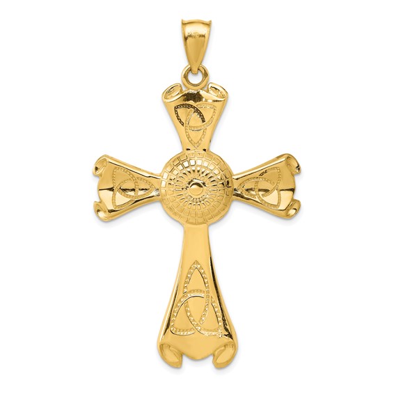 14k Large Polished Celtic Cross Pendant