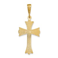 14K Yellow Gold Fleur De Lis Cross Pendant view 4
