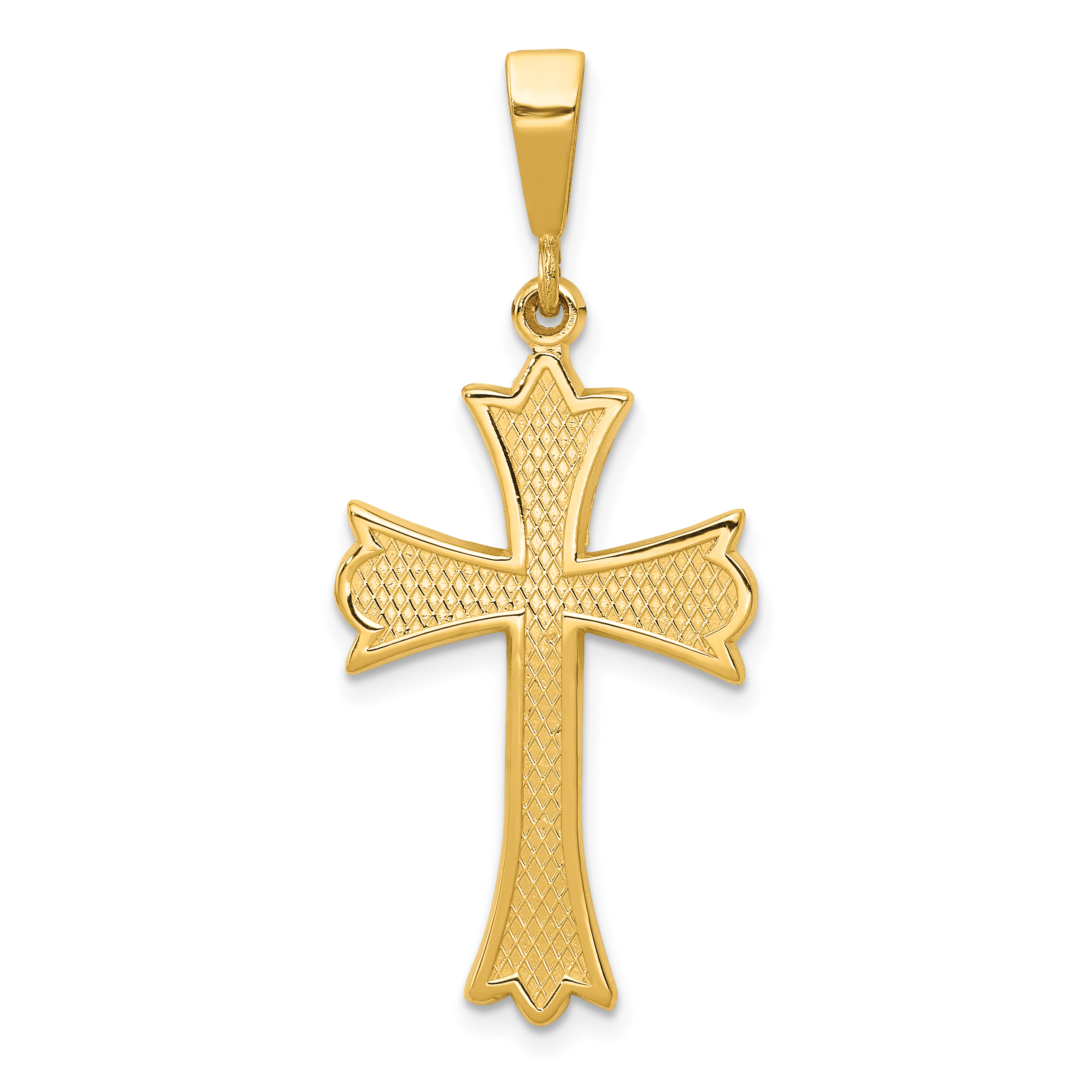 14k Fleur De Lis Cross Pendant (C1955)