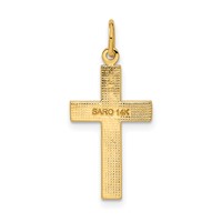 14K Yellow Gold Diamond-cut Cross Pendant view 3