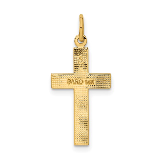 Gold Diamond-Cut Center Latin Cross Pendant