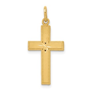Gold Diamond-Cut Center Latin Cross Pendant