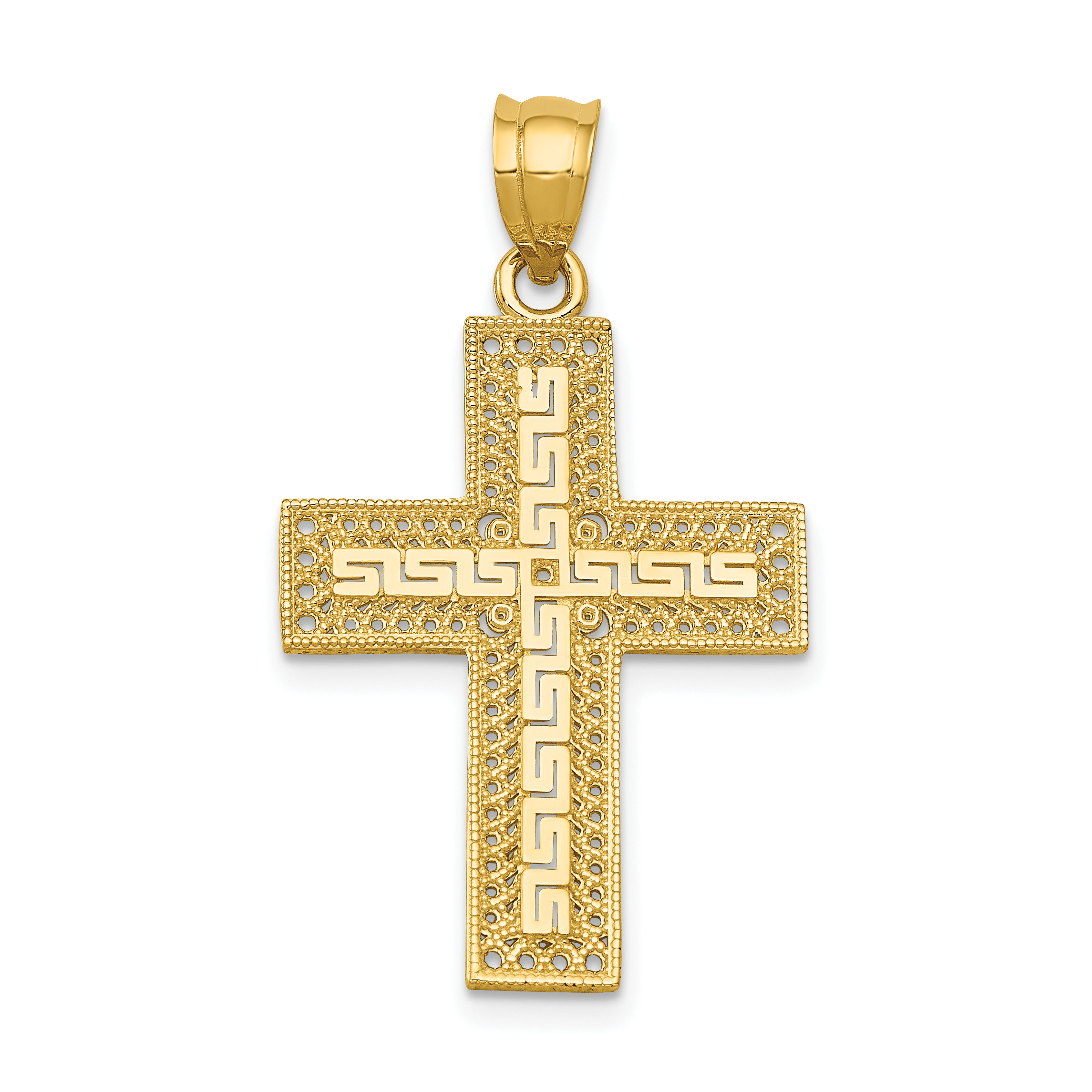 14k Greek Filigree Cross Pendant (C1962)