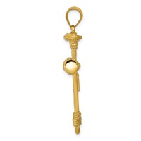14K Yellow Gold Polished Nail Cross Pendant view 2