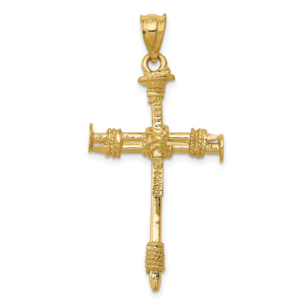14k Polished Nail Cross Pendant (C1964)