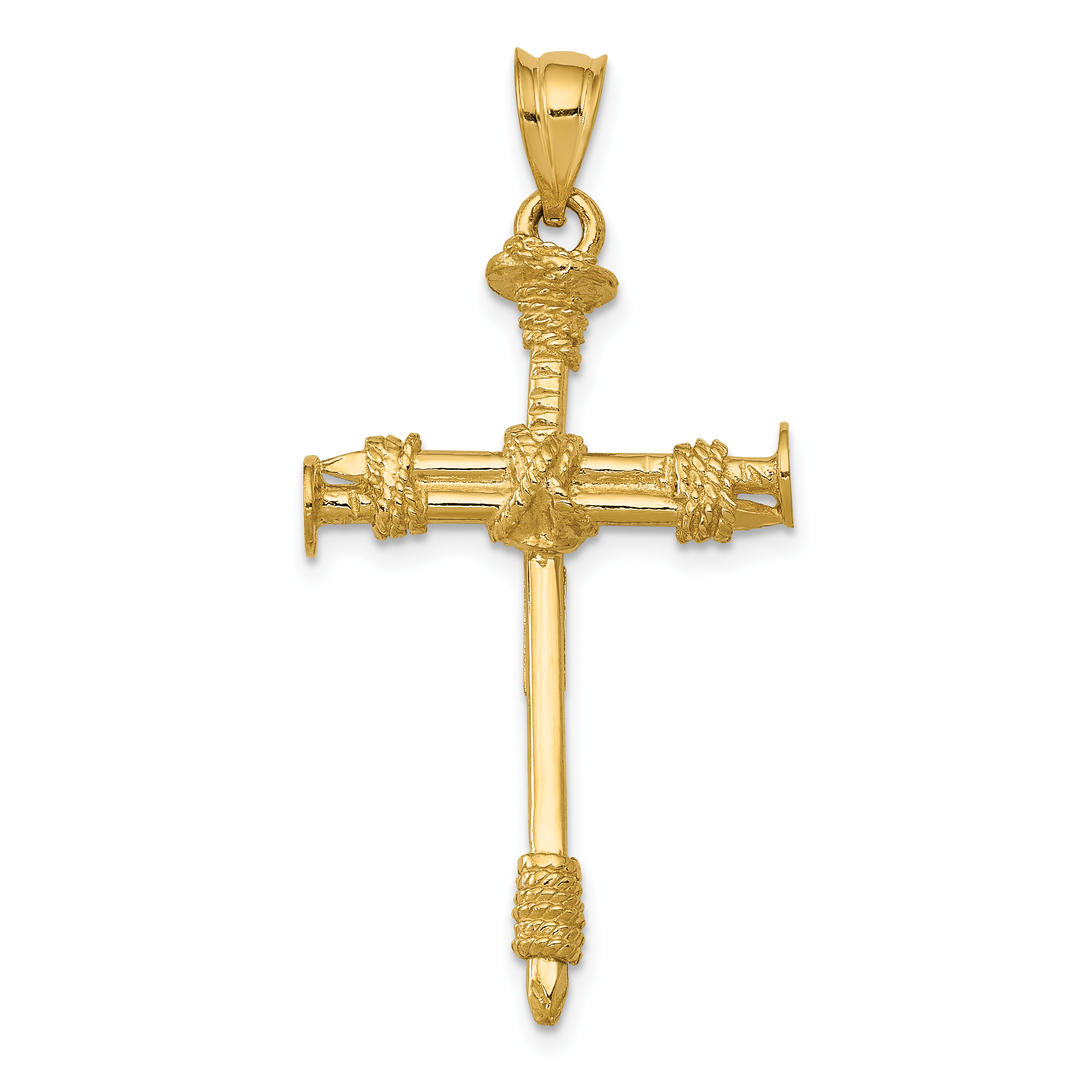 14k Polished Nail Cross Pendant (C1964)