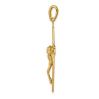 14K Yellow Gold Polished Crucifix Pendant view 2