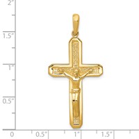 14K Yellow Gold Polished Crucifix Pendant view 3
