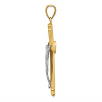 14K Satin Two-tone Crucifix Pendant view 2