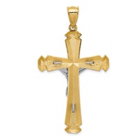 14K Satin Two-tone Crucifix Pendant view 4