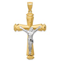 14K Satin Two-tone Crucifix Pendant view 1