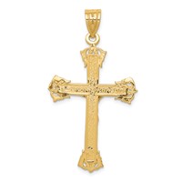 14K Two-tone Diamond-cut Crucifix Pendant view 4