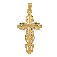 14K Two-tone Diamond-cut Crucifix Pendant view 4