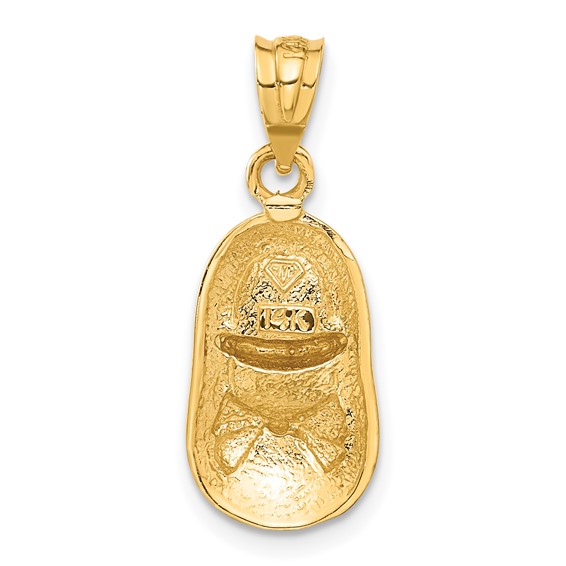 14k w/ White Rhodium Polished Girl Shoe Pendant