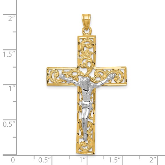 Gold Two-tone Crucifix Pendant