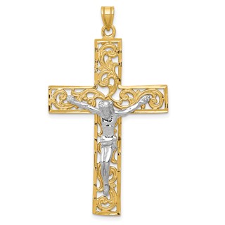 Gold Two-tone Crucifix Pendant