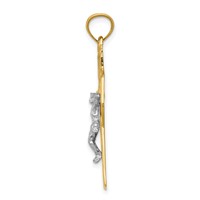 14K Two-tone Inri Celtic Crucifix Pendant view 2