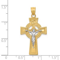14K Two-tone Inri Celtic Crucifix Pendant view 3