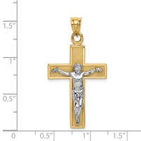 14K Two-tone Crucifix Pendant view 4