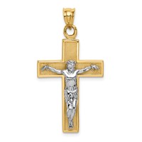 14K Two-tone Crucifix Pendant view 1