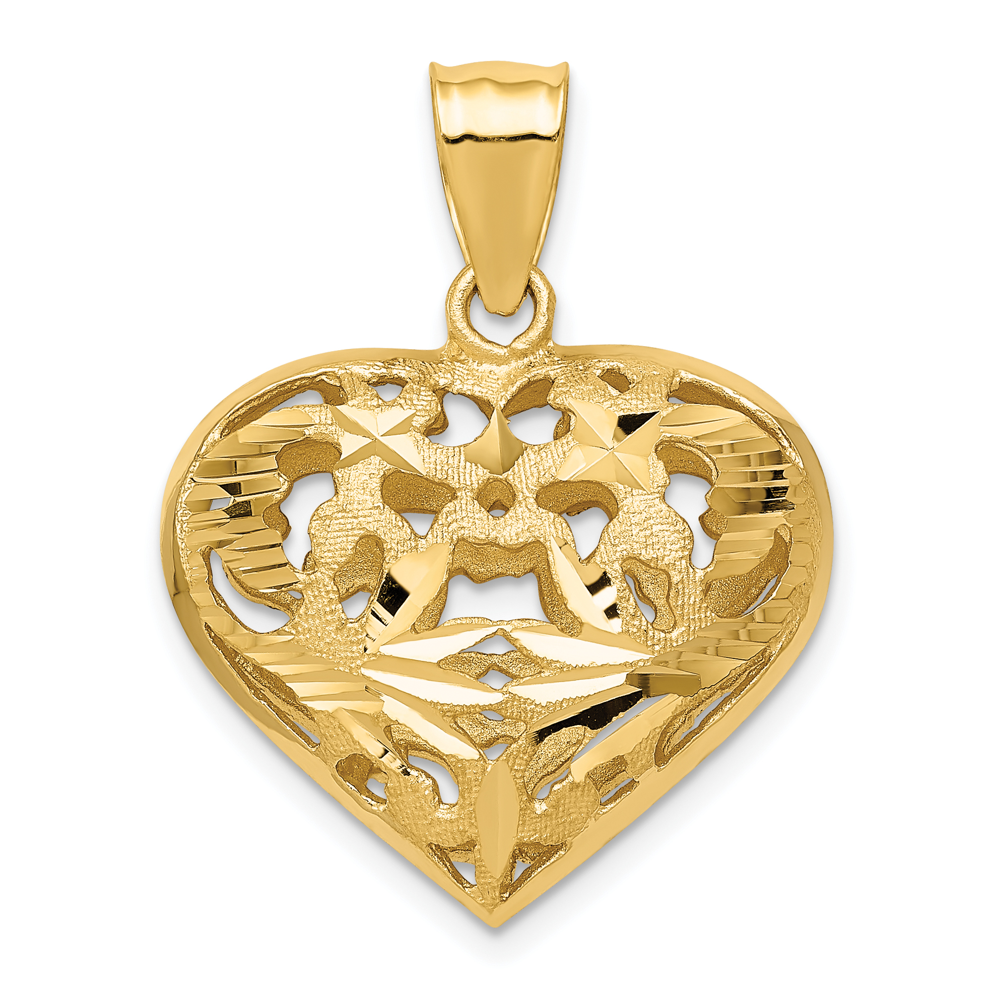 14k Fancy 3D Heart Charm (C206)