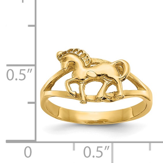 14k Polished Horse Ring