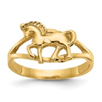 14K Polished Horse Ring view 1