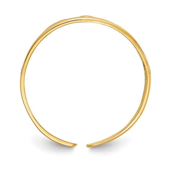 Gold Polished Flower Toe Ring