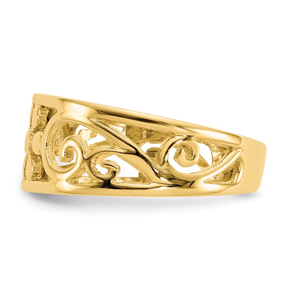 Gold Polished Flower Toe Ring