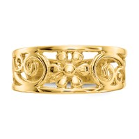 14K Yellow Gold Floral Toe Ring view 5