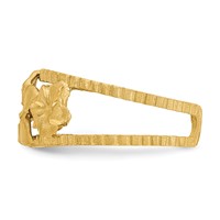 14K Yellow Gold Diamond-cut Plumeria Toe Ring view 3