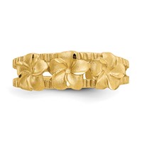 14K Yellow Gold Plumeria Toe Ring view 4
