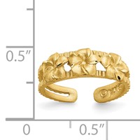 14K Yellow Gold Plumeria Toe Ring view 5