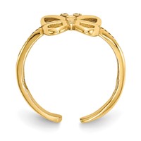 14K Yellow Gold Butterfly Toe Ring view 2